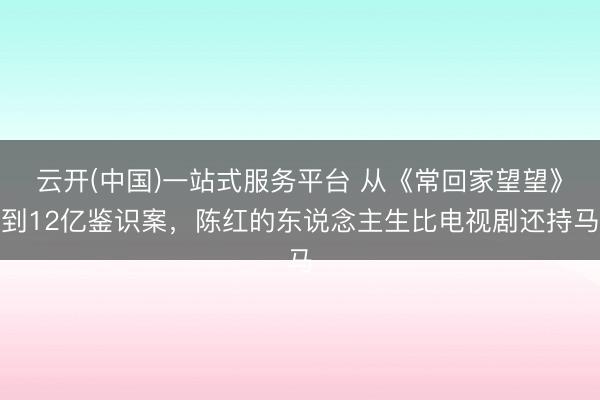 云开(中国)一站式服务平台 从《常回家望望》到12亿鉴识案,陈红的东说念主生比电视剧还持马