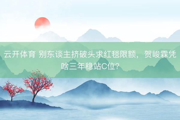 云开体育 别东谈主挤破头求红毯限额,贺峻霖凭啥三年稳站C位?