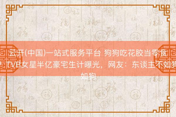 云开(中国)一站式服务平台 狗狗吃花胶当零食？TVB女星半亿豪宅生计曝光，网友：东谈主不如狗