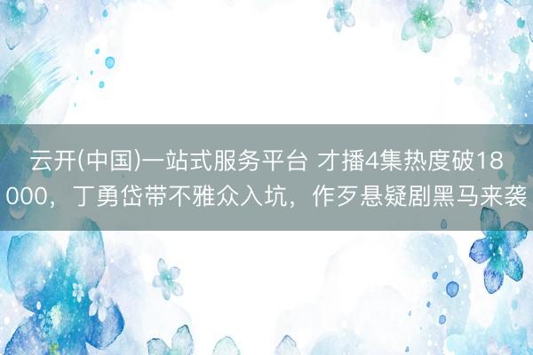 云开(中国)一站式服务平台 才播4集热度破18000，丁勇岱带不雅众入坑，作歹悬疑剧黑马来袭