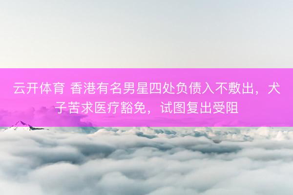 云开体育 香港有名男星四处负债入不敷出,犬子苦求医疗豁免,试图复出受阻