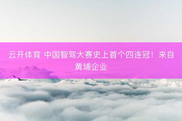 云开体育 中国智驾大赛史上首个四连冠！来自黄埔企业